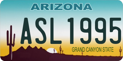 AZ license plate ASL1995