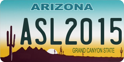 AZ license plate ASL2015