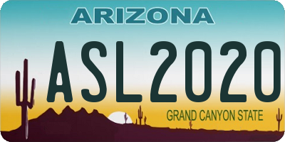 AZ license plate ASL2020
