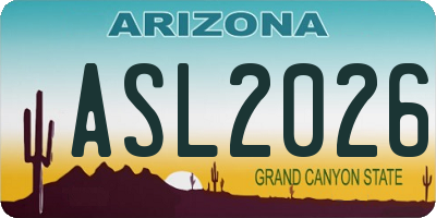 AZ license plate ASL2026