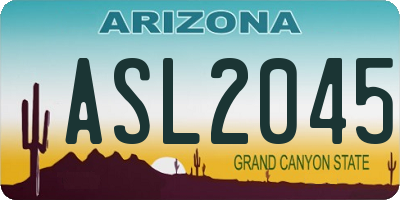 AZ license plate ASL2045