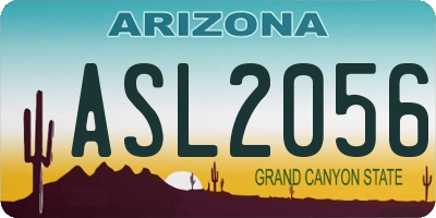 AZ license plate ASL2056