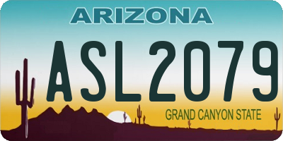 AZ license plate ASL2079