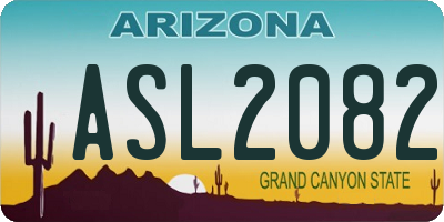 AZ license plate ASL2082