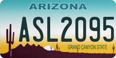 AZ license plate ASL2095