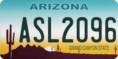 AZ license plate ASL2096