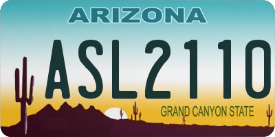 AZ license plate ASL2110