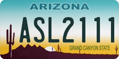 AZ license plate ASL2111