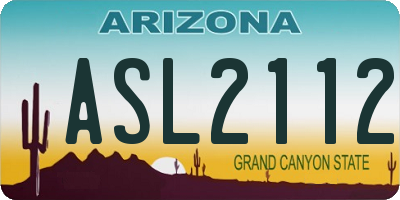 AZ license plate ASL2112