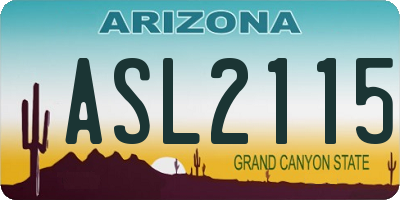 AZ license plate ASL2115