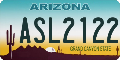 AZ license plate ASL2122