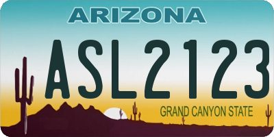 AZ license plate ASL2123