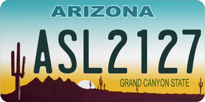 AZ license plate ASL2127