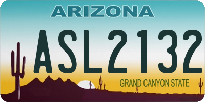 AZ license plate ASL2132