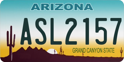 AZ license plate ASL2157