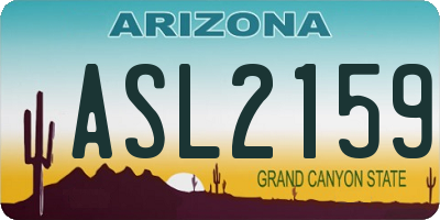AZ license plate ASL2159