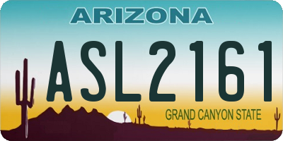 AZ license plate ASL2161