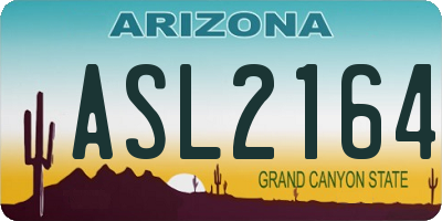 AZ license plate ASL2164