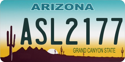 AZ license plate ASL2177