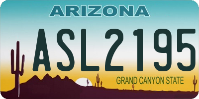 AZ license plate ASL2195