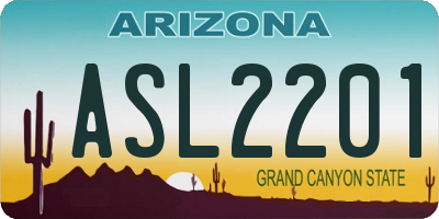AZ license plate ASL2201