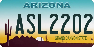 AZ license plate ASL2202