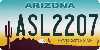 AZ license plate ASL2207