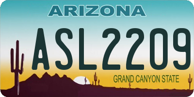AZ license plate ASL2209