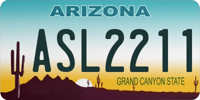 AZ license plate ASL2211