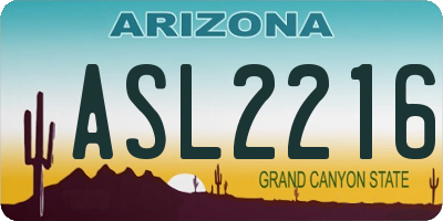 AZ license plate ASL2216