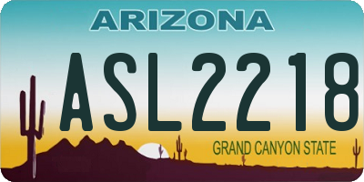 AZ license plate ASL2218