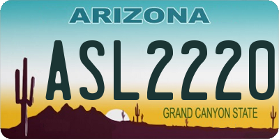 AZ license plate ASL2220