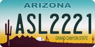 AZ license plate ASL2221