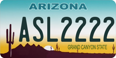 AZ license plate ASL2222
