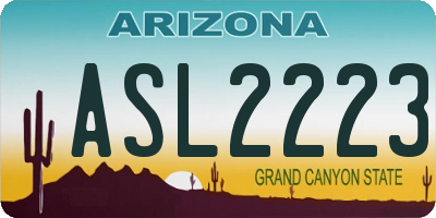 AZ license plate ASL2223