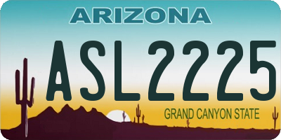 AZ license plate ASL2225