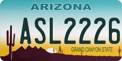 AZ license plate ASL2226