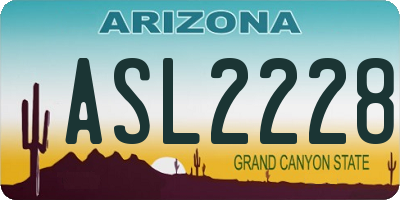AZ license plate ASL2228