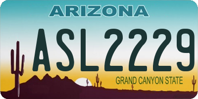 AZ license plate ASL2229