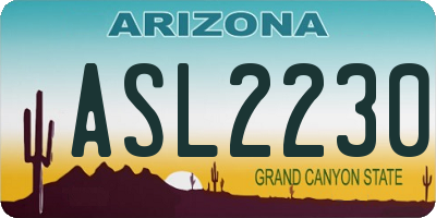 AZ license plate ASL2230