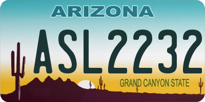 AZ license plate ASL2232