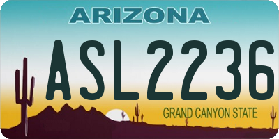 AZ license plate ASL2236