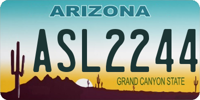 AZ license plate ASL2244