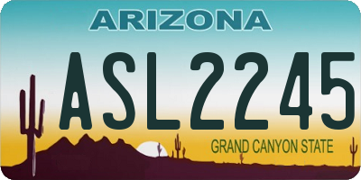 AZ license plate ASL2245
