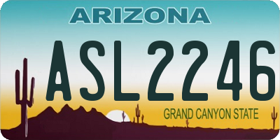 AZ license plate ASL2246