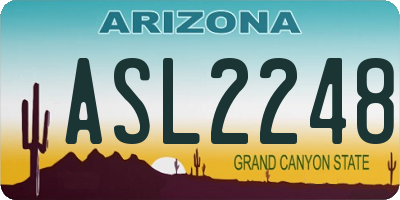 AZ license plate ASL2248