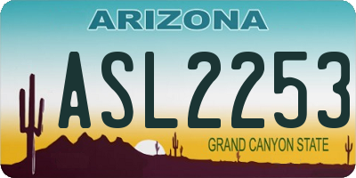 AZ license plate ASL2253