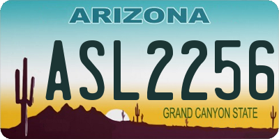 AZ license plate ASL2256