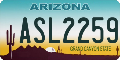 AZ license plate ASL2259