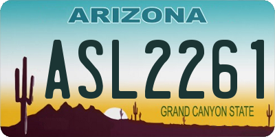 AZ license plate ASL2261